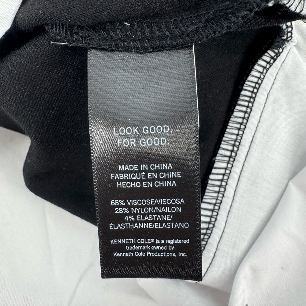 NWT Kenneth Cole Black Hooded Sweatshirt White Button Down Underneath Large - Picture 9 of 9